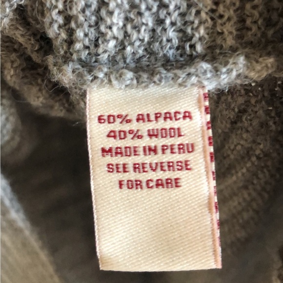 Beyond Threads Peru Alpaca and Wool Rib Funnel Neck Pullover Sweater Large - Picture 5 of 6